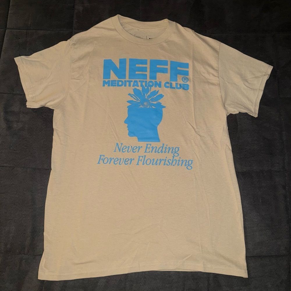 Neff Beige and Blue Meditation 🧘 Club Tee